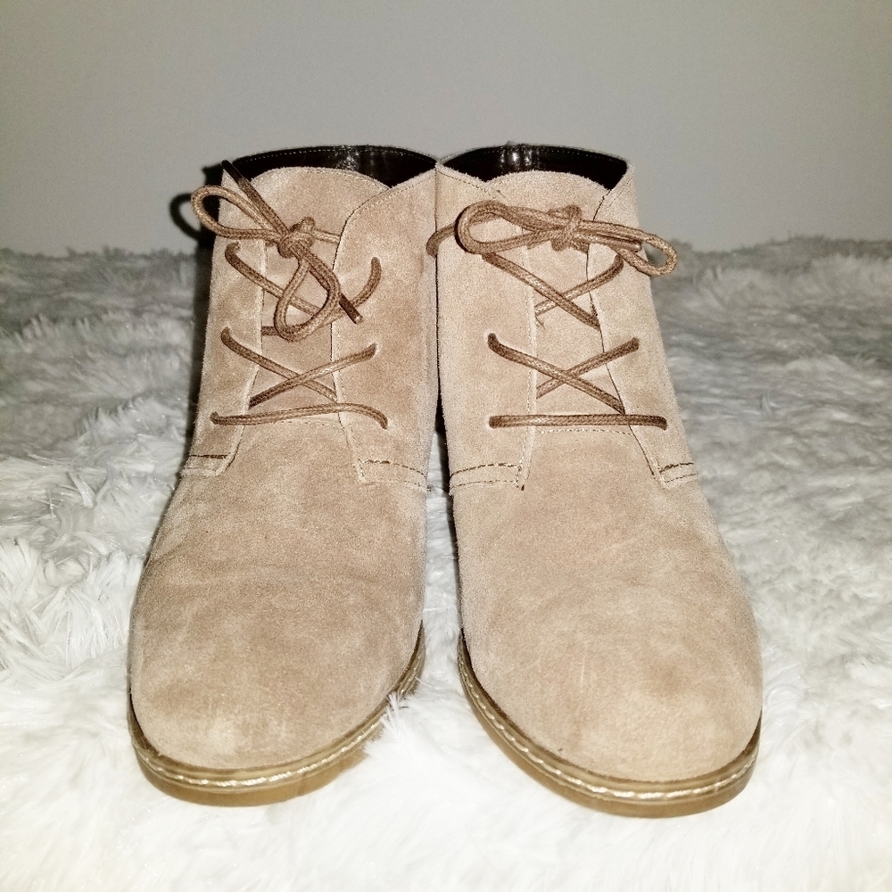Toms Laceup Rachel Suede Wedge Booties - Picture 4 of 11